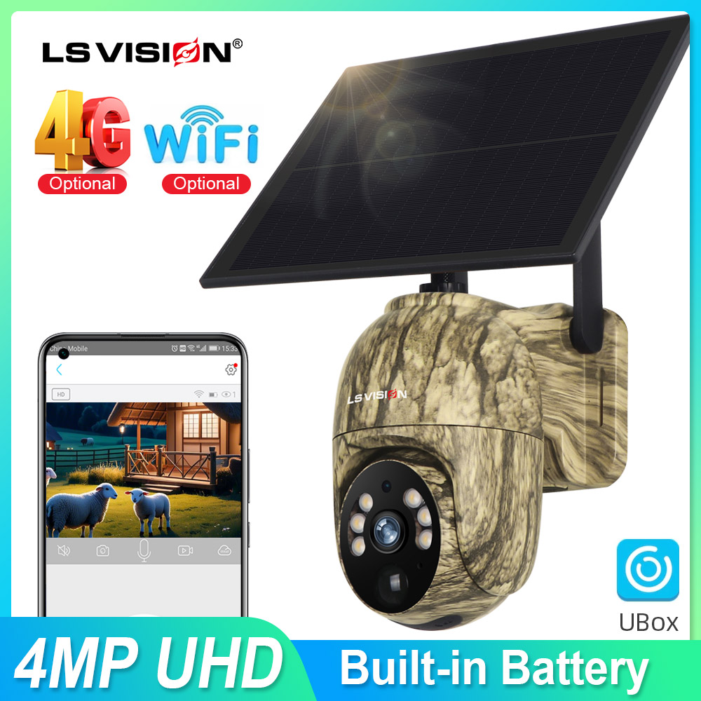 Outdoor Hunting Camera Wifi - Ls Vision 2K Zonne-Beveiligingscamera Buiten 4G
