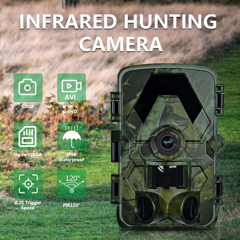 Hunting Outdoors Card - PR901 60MP Outdoor Infrarood Jachtcamera 5K