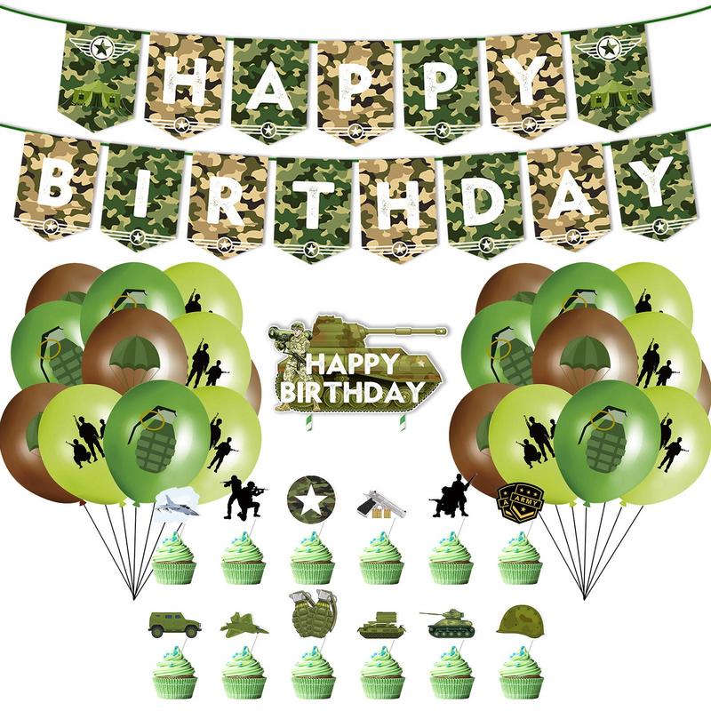Hunting Outdoor Boys - Camouflage Verjaardagsdecoratie Ballonnen Outdoor Jagen Militaire