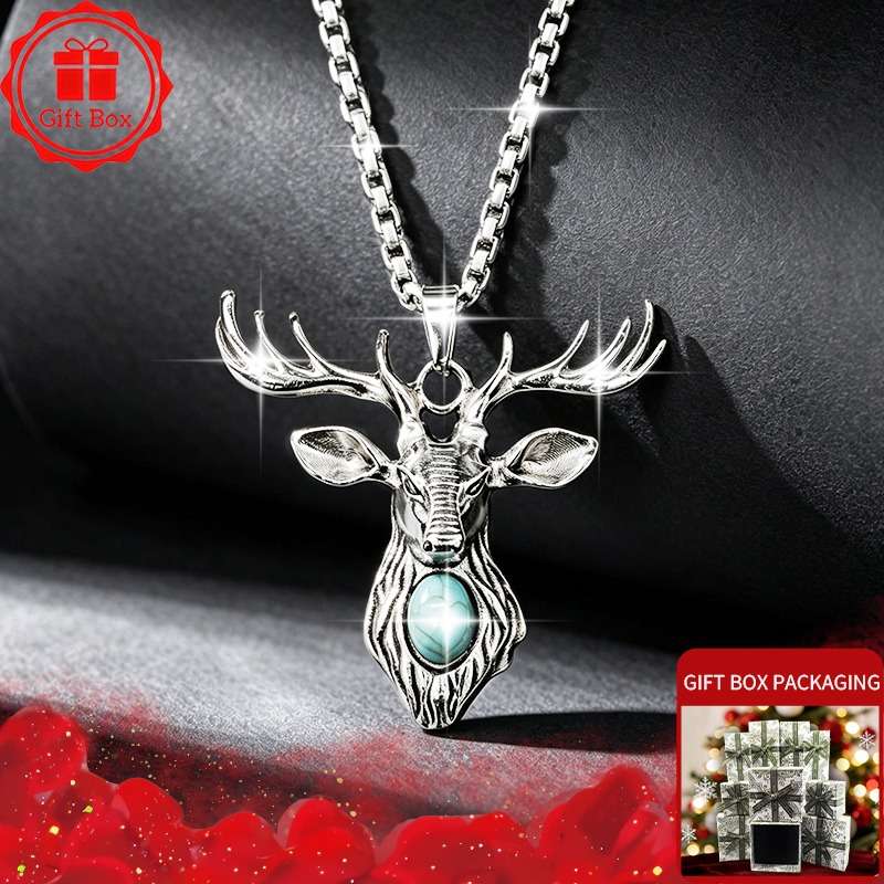 Elk Bugle Call - Vintage Stag Deer Head Hanger Ketting