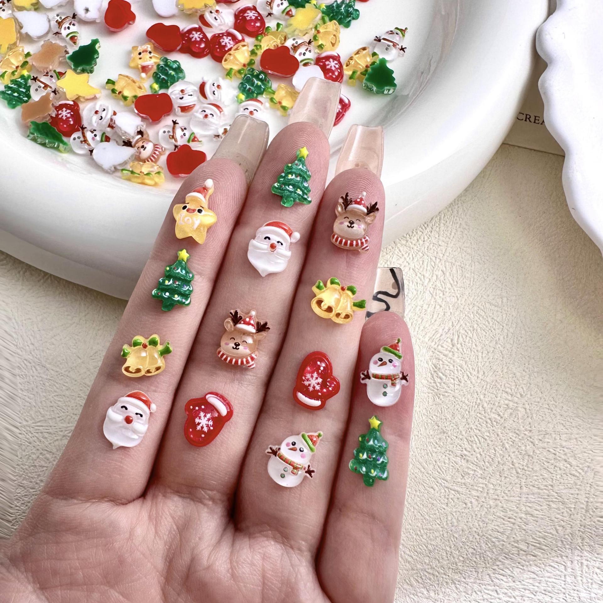 Elk Bugle Call - 10 Stuks Kerst Cartoon Nagels Decoratie
