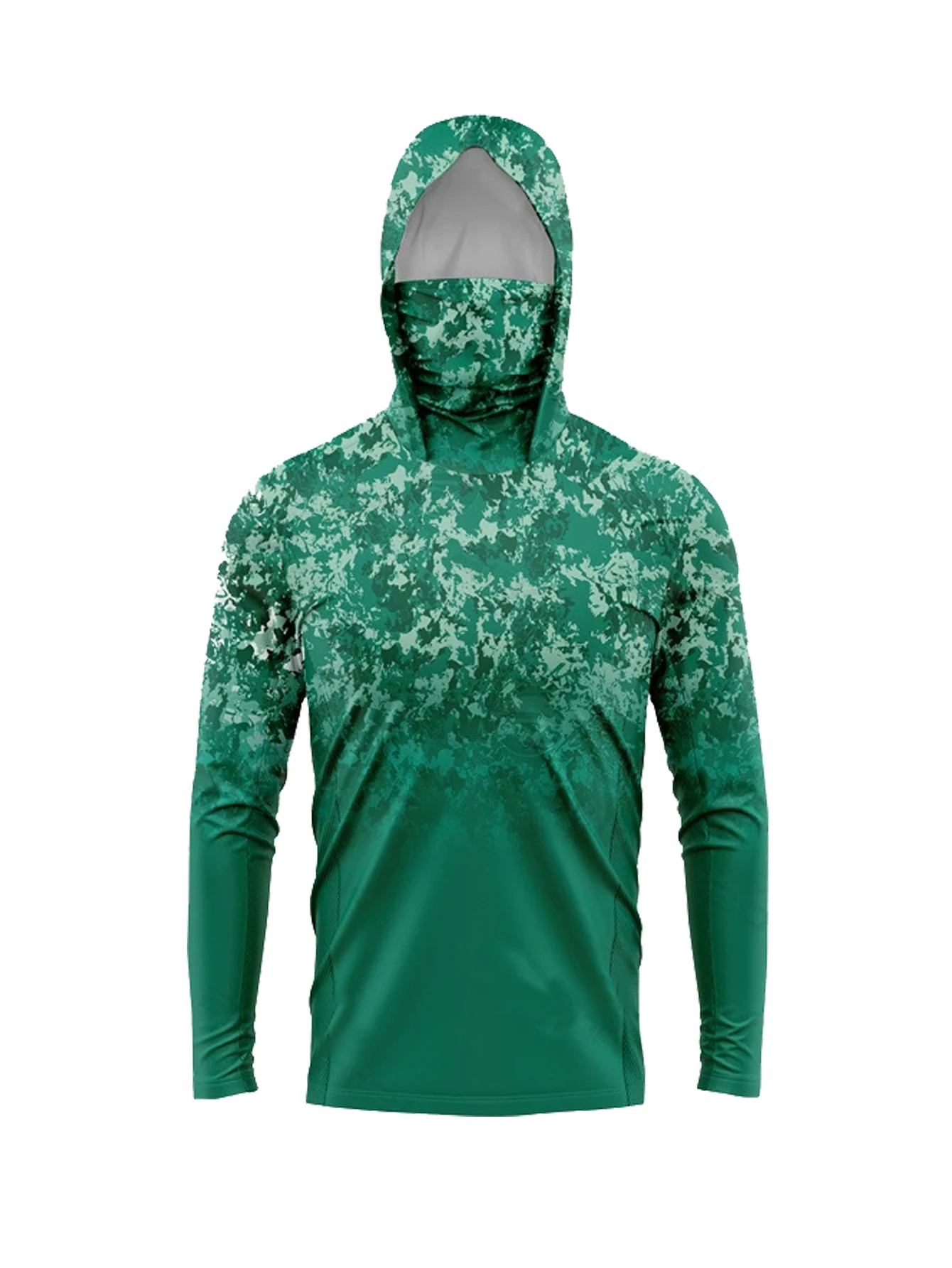 Outdoor Hunting And Fishing - Heren UPF50+ Zonbeschermende Vissershirt met Gezichtsmasker